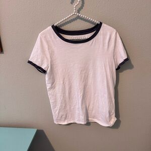 White Navy Raglan T-Shirt